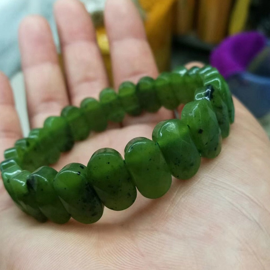 natural nephrite /canadian jade stone beads bracelet natural gemstone bracelet DIY jewelry for woman for gift   !