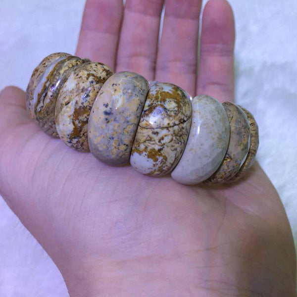 natural picture jasper stone beads bracelet natural gemstone bracelet for woman for gift   !
