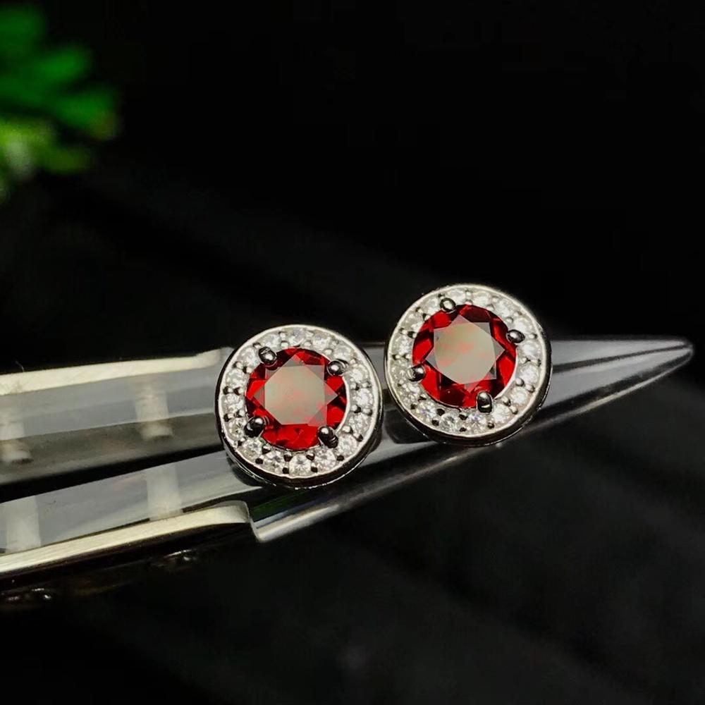 natural red garnet gemstone earring for girls girlfriend daughter women gift 925 stelring silver fine jewelry with box