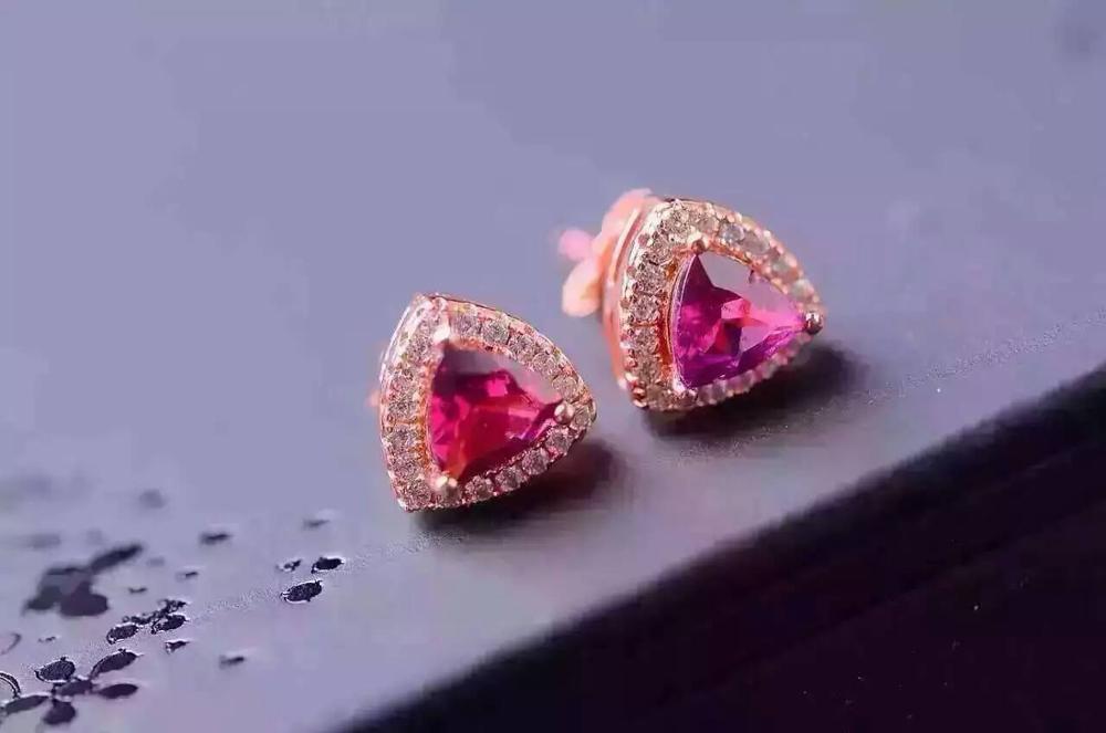 natural red garnet stone earrings 925 silver Natural gemstone earring women Classic elegant round fashion fine Earrings jewelry