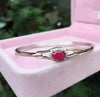natural red ruby stone bangles natural gemstone Bracelet 925 sterling silver Classic simple round office party fine jewelery