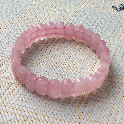 natural rose quartz stone beads bracelet natural gemstone bracelet DIY jewelry for woman for gift for love   !