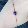 natural tanzanite bracelet casual 18K rose gold chain oval shape gemstone fine women jewelry