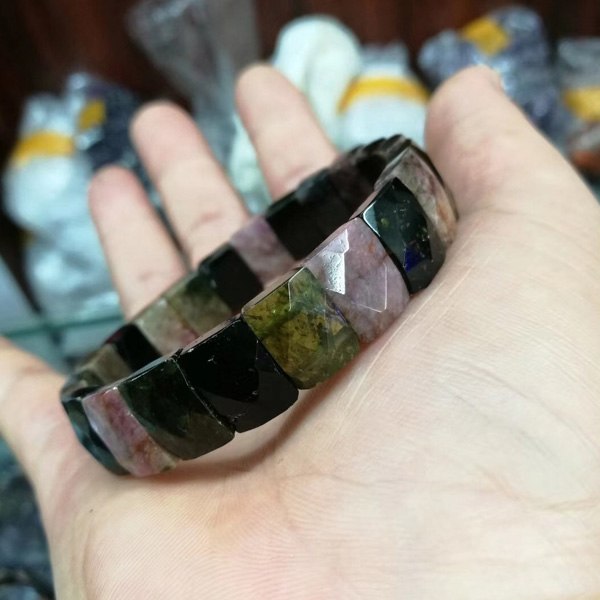 natural tourmaline stone beads bracelet natural energy stone bracelet bangle for woman for gift   !