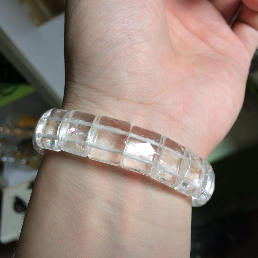 natural white rock quartz/ crystal stone beads bracelet natural gemstone bangle fine jewely for woman for gift