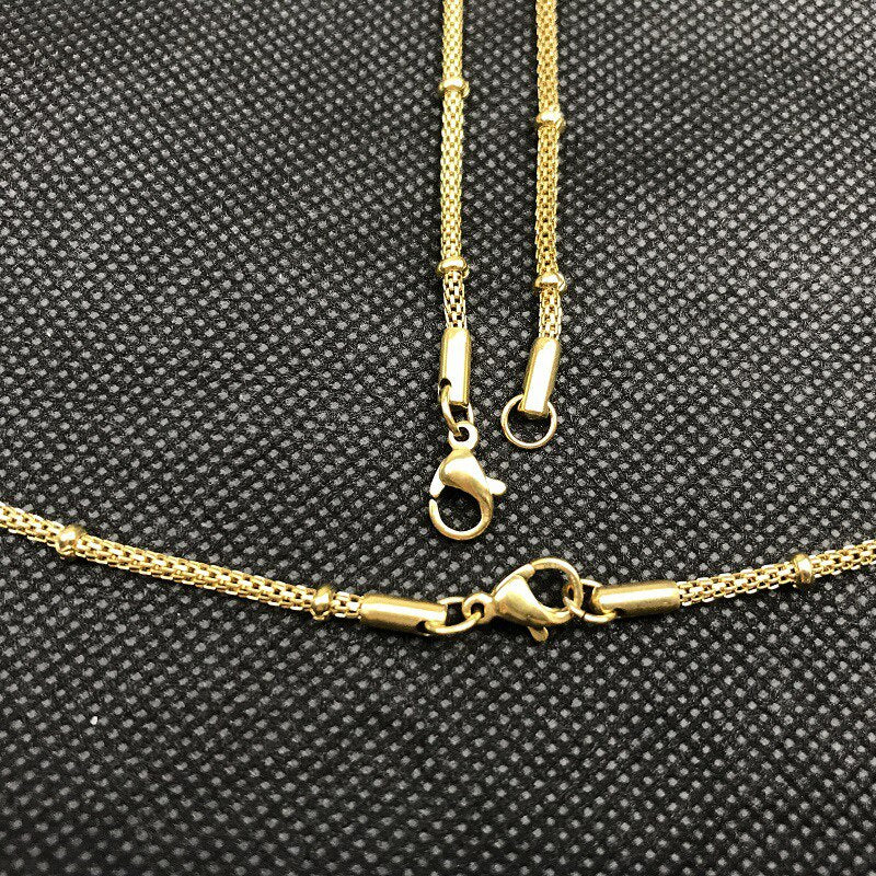 necklace womenSteel color chains the neck gold stainless steel chain ecklace Steel color woman accessories on the neck Jewellery