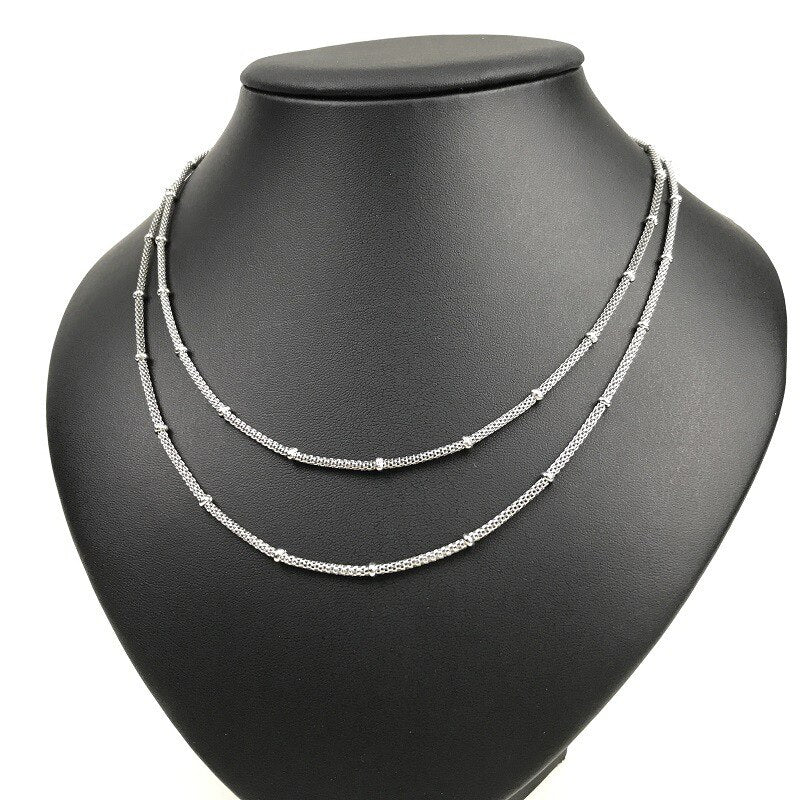 necklace womenSteel color chains the neck gold stainless steel chain ecklace Steel color woman accessories on the neck Jewellery