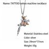 necklaces men Steampunk big pendant TATTOO tattoo machine chain necklace stainless steel pendant necklace jewelry on the neck