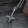 never fade Stainless Steel Nordic Viking wolf Cross necklace with wooden box as gift