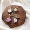 design jewelry personality metal knot asymmetric white crystal stone earrings for Girls gift for woman