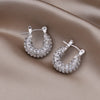 design jewelry exquisite copper inlaid zircon small hoop earrings simple temperament geometric female daily earrings