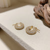 design jewelry exquisite copper inlaid zircon small hoop earrings simple temperament geometric female daily earrings