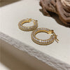design jewelry exquisite copper inlaid zircon small hoop earrings simple temperament geometric female daily earrings