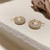 design jewelry exquisite copper inlaid zircon small hoop earrings simple temperament geometric female daily earrings