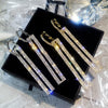 design jewelry  full crystal earrings exaggerated rectangular earrings wedding party earrings for women