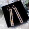 design jewelry  full crystal earrings exaggerated rectangular earrings wedding party earrings for women