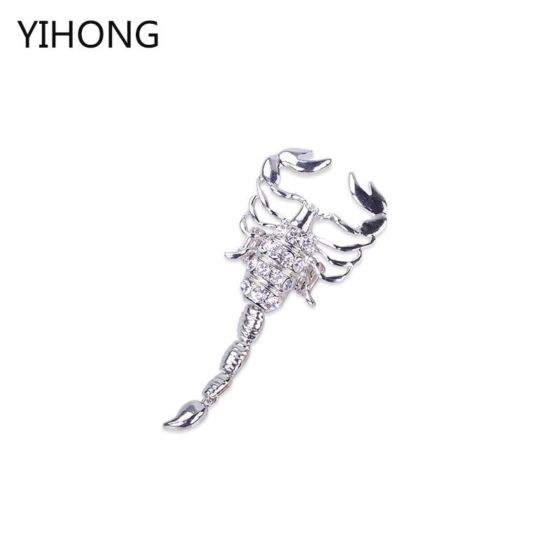 new design scorpion shape gold&silver alloy and set with ring for women personality animal vintage jewelry elastic ring