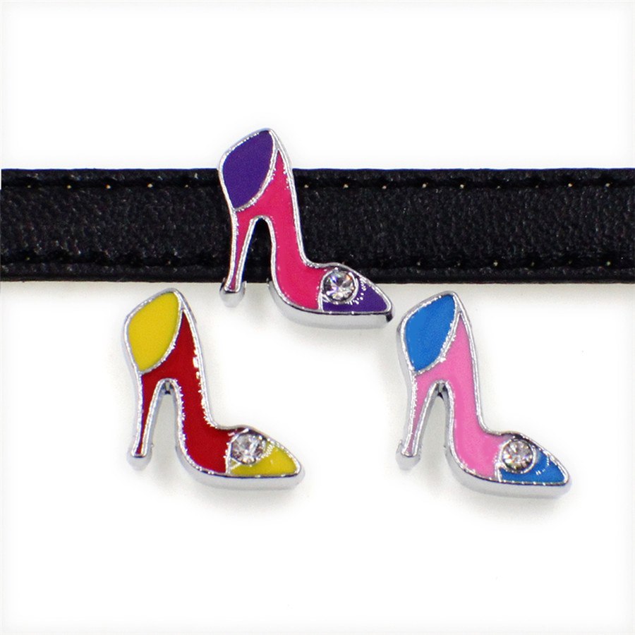 s 20 styles for your choice ! 5pcs panda colorful slide charms Jewelry Finding fit 8mm wristband pet collar key chain
