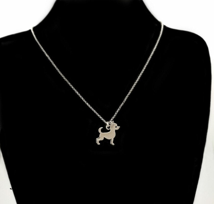 trendy Vintage Cute Chihuahua pendant Choker Necklace for women  christmas jewelry gift for girlfriend
