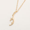oly2u Deer Antler Necklace Oh Deer Small Deer Shape Necklaces for Women Animal Pendant Tiny Cute Necklace -N055