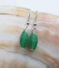 one pair pearl white near round shape 4-5mm +green jade earrings   beads nature