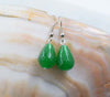 one pair pearl white near round shape 4-5mm +green jade earrings   beads nature