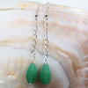 one pair pearl white near round shape 4-5mm +green jade earrings   beads nature