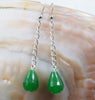 one pair pearl white near round shape 4-5mm +green jade earrings   beads nature