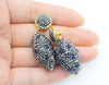 one pair red /blue /purple egg zircon earrings   beads nature