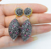 one pair red /blue /purple egg zircon earrings   beads nature
