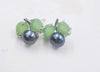 one pair white/black/pink/purple pearl earrings coin green jade flower 6-7mm   beads nature