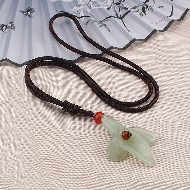 orchid flowers Nature stone pendant jewelry Ethnic  Nepal vintage exotic necklace for women