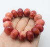 pink jasper egg 6*8mm bracelet 7.5inch   beads nature gemstone