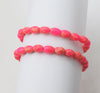 pink jasper egg 6*8mm bracelet 7.5inch   beads nature gemstone