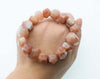 pink sunstone/lemon quartz/pink/white/prehnite faceted 13*18mm baroque bracelet 7.5inch   beads nature gemstone