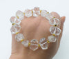 pink sunstone/lemon quartz/pink/white/prehnite faceted 13*18mm baroque bracelet 7.5inch   beads nature gemstone