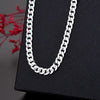 popular brand 925 Sterling silver elegant 7MM Chain bracelets neckalces jewelry set for man women Party wedding gifts
