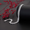 popular brand 925 Sterling silver elegant 7MM Chain bracelets neckalces jewelry set for man women Party wedding gifts