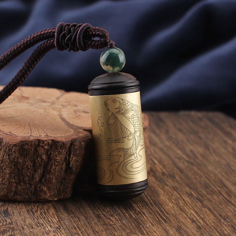 prajna paramita Ethnic Nepal jewelry Purple light Sandalwood black box Ebony heart sutra letter box Buddha  vintage necklace