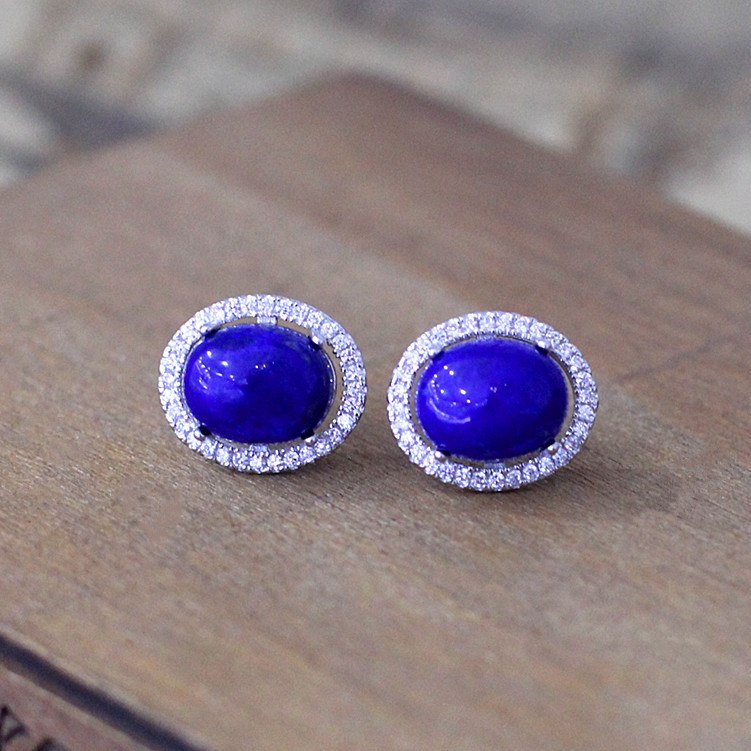 product Thai silver   925 sterling silver jewelry contracted zircon green Jin Shier nail edge Afghanistan