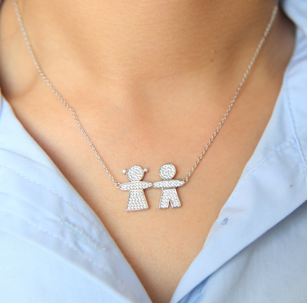 promotion 100% 925 sterling silver gold silver color BLING aaa CZ BOY Girl charm Russian cute silver 925 cz necklace