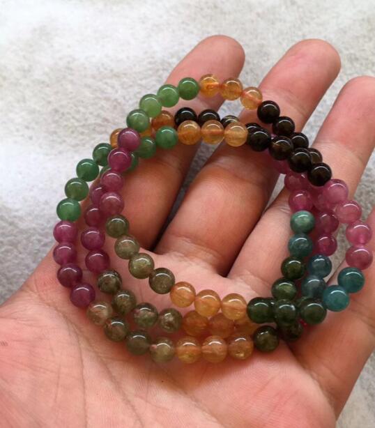 promotion sale Wholesale prices 100% Natural 6mm Tourmaline Crystal Beads Bracelet