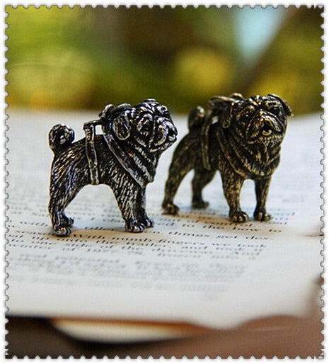 pug dog necklace  Handmade necklace Embossed pendant jewelry jewelry for pet lovers Antique bronze/gun black plated