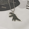 punk  Alloy Cartoon Dinosaur Pendant Necklace for Women Men O-shape Chains on The Neck Couple Chain Necklaces Grunge Jewelry