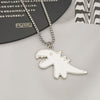 punk  Alloy Cartoon Dinosaur Pendant Necklace for Women Men O-shape Chains on The Neck Couple Chain Necklaces Grunge Jewelry