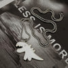 punk  Alloy Cartoon Dinosaur Pendant Necklace for Women Men O-shape Chains on The Neck Couple Chain Necklaces Grunge Jewelry