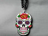 punk hip hop Mexican tattoo skull pendant necklace charm men women skeleton imitation pearl necklace jewelry sale