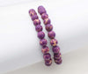 purple agate round round jade 8mm bracelet 7.5inch   beads nature