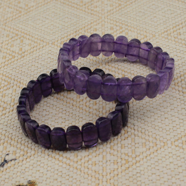 purple amethyst stone beads bracelet natural gemstone bangle for woman for gift birth stone for Pisces   !