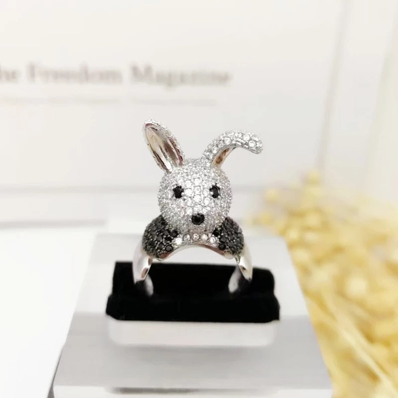 rabbit zircon ring   beads nature 2020 hot